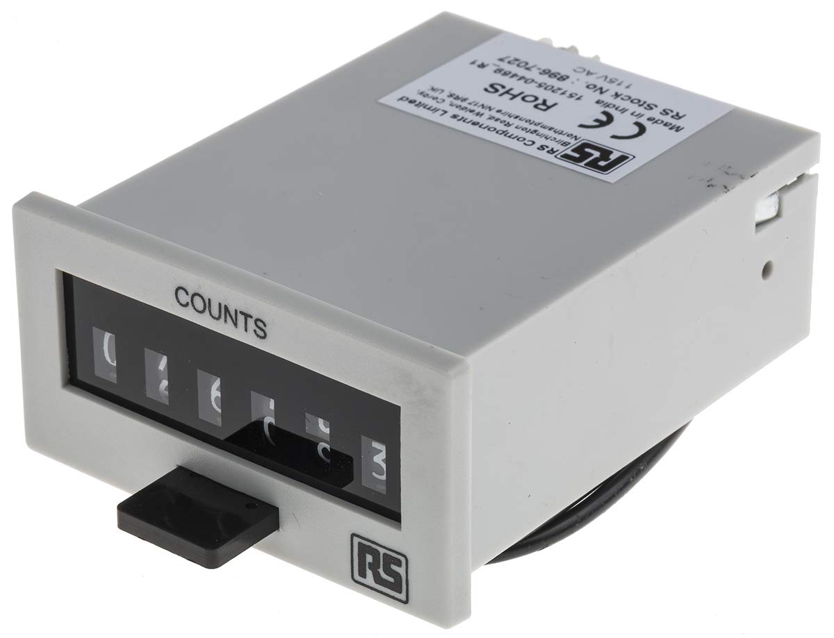 RS PRO Impulszähler Zähler Digital Manuell 6-stellig 115V ac, Impuls, max. 10 Hz