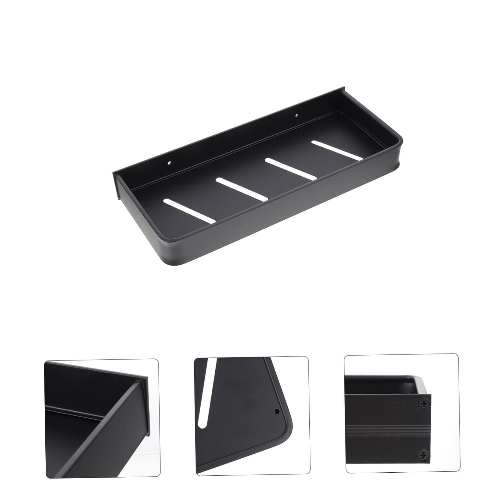 IWOWHERO Bathroom Storage Rack Aluminum Shelf for Organization Nail Installation Capacity for Daily Necessities for Home Hotel Kitchen and Bathroom Use