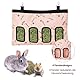 1 Stück Kaninchen Heutasche, Meerschweinchen Futterstation, Futterspender Kleintiere, 4 Löcher Hängender Heutasche, Kleintiere Heutasche, Futtersack für Hase Chinchilla Hamster Kleine Tiere, Rosa