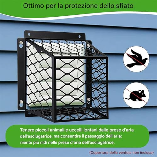 Capot de ventilation de séchage en acier galvanisé anti-oiseaux et pluie - 7