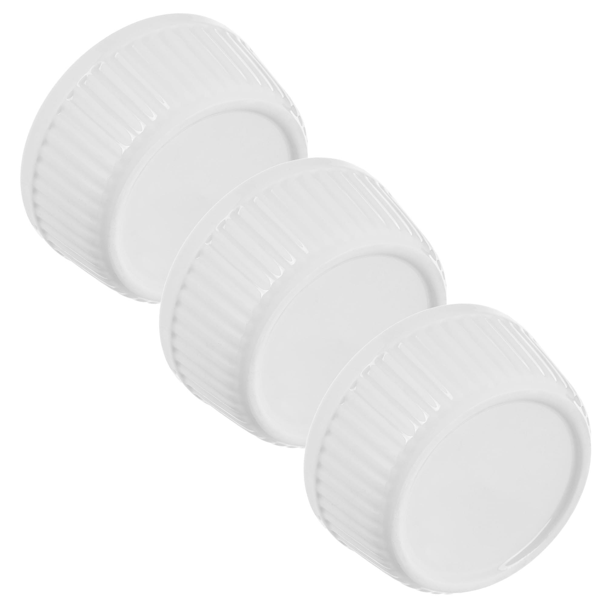 KADAX Set di 3 ramequini soffiati, diametro 11 cm, in porcellana, adatti al forno, per crema bruciata, soffiato, bianco