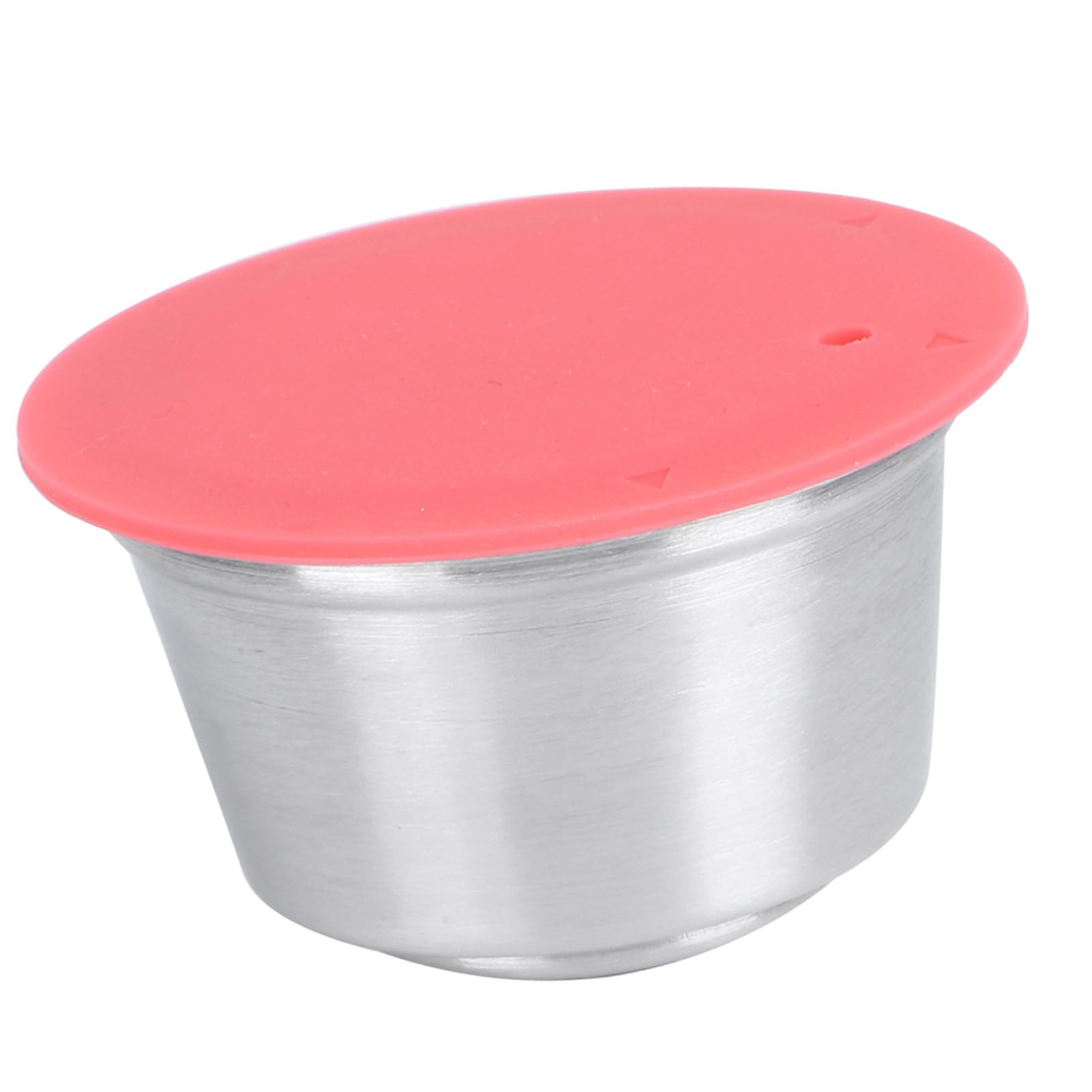 Taza de Cápsulas de café Recargables, Cápsulas de café Recargables de Acero Inoxidable, Filtro de Taza con Tapa de Silicona, Apto para Color (rojo)