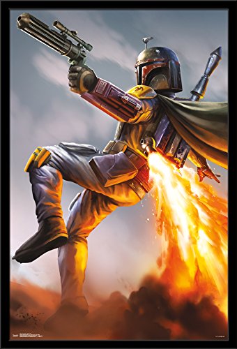 Trends International Star Wars: Saga - Boba Fett, 22.375" x 34", Black Framed Version