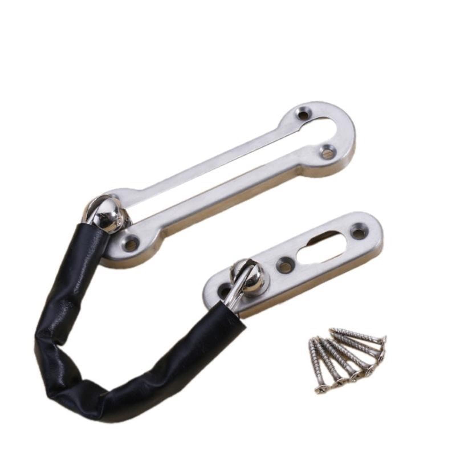 Serrure de porte à chaîne en acier inoxydable argenté avec loquet