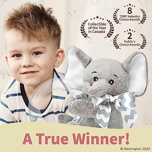 Bearington Baby Lil’ Spout Ring Rattle, Plush Gray Elephant, Plush Gray Elephant, Baby Elephant Stuffed Animal, 5.5 Inch #TOP3