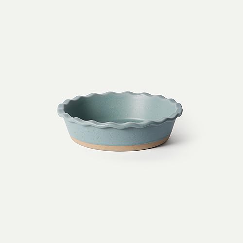 Miniatura 9 de MORA Molde de cerámica para hornear – 9 pulgadas – Plato profundo y estriado para tarta de manzana antigua, quiche, tartas, tartas, etc. – Plato