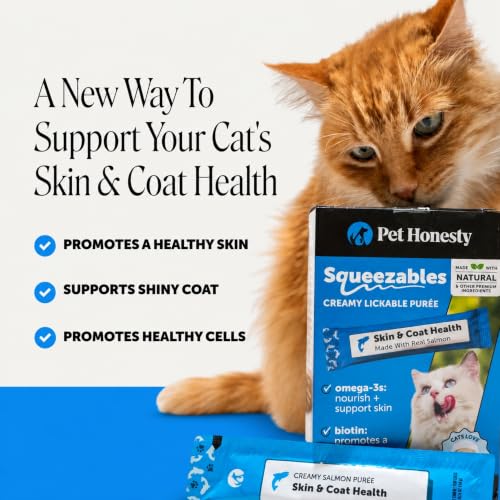 Pet Honesty Vet Backed Cat Skin & Coat Supplement Puree, Salmon, 20 Ct - Image 2