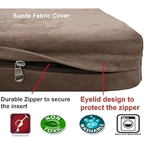   Dogbed4less-Medium-Large-Orthopedic-Gel-Infused-Memory-Foam-Dog-Bed-Waterproof-Liner-and-Washable-Microsuede-Brown-Cover