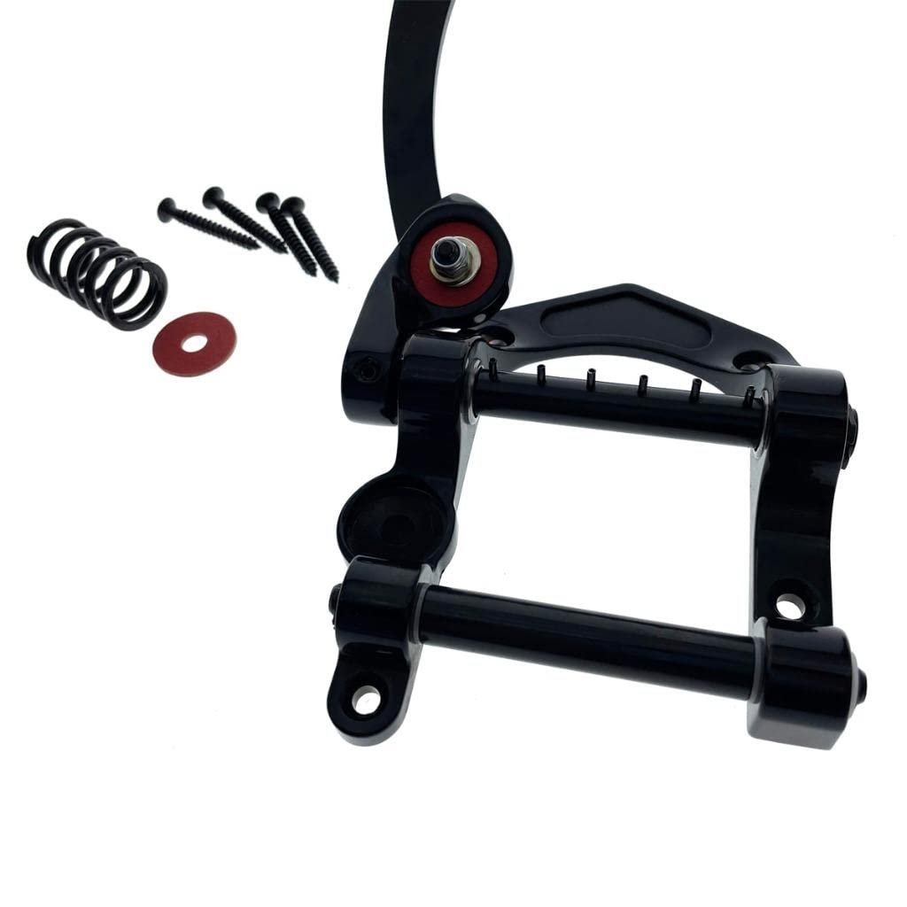 KAISH Gitarre Vibrato Saitenhalter Tremolo Steg Flat Top Body Tremolo Vibrato Bridge für E-Gitarren Schwarz