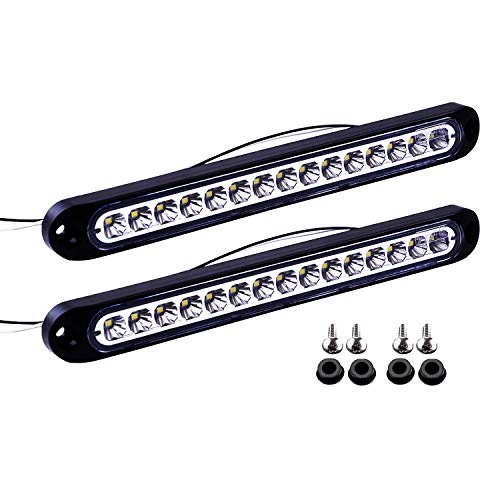 Image of 2 Pack 10 inch 15 LED Trailer Identification Light 9 to 30-volt, LED Turn Signal Stop Tail Lights Bar Strip Truck Rear Marker Lights IP67 Waterproof for Heavy Duty Marine Boats Trailers Trucks Pickups