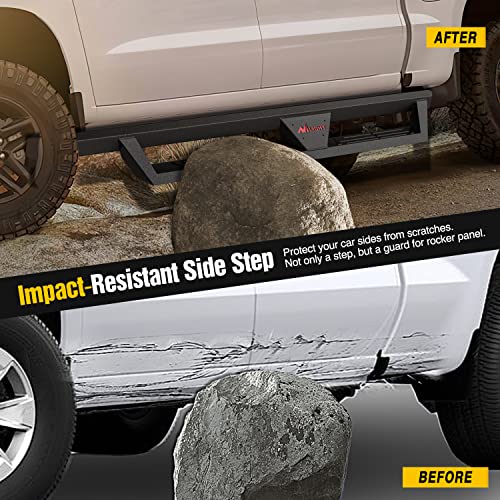 Image of Nilight Running Boards for 2015 2016 2017 2018 2019 2020 2021 2022 2023 2024 Chevy Colorado /GMC Canyon Crew Cab Dual-Stage Textured Black Powder Coated Slip-Proof Side Step Nerf Bars