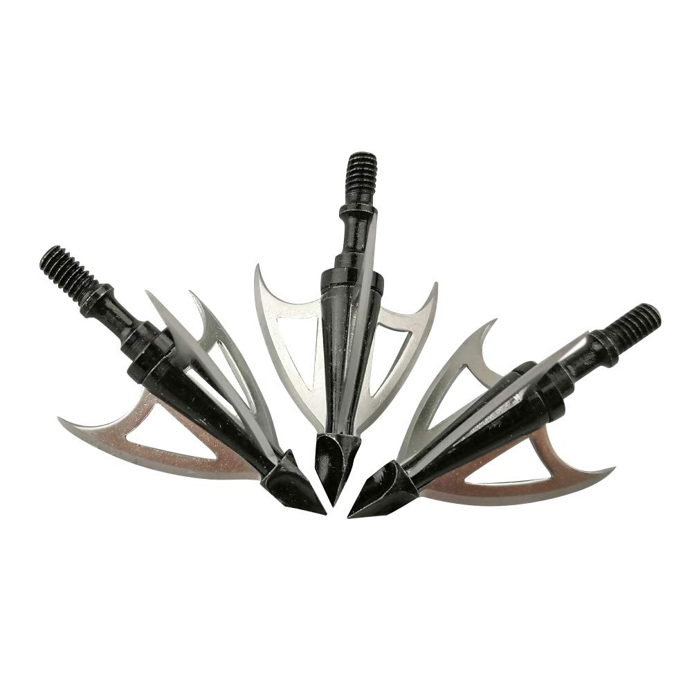 6/12pcs tir à l'arc Pointe de flèche 100 Grains Broadheads en Acier Chasse Conseils de flèche pour Arc à poulies arbalète Chasse