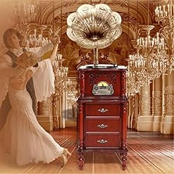 JRZTC Haut-Parleur Bluetooth rétro Haut-parleurs en Forme de Gramophone à Platine Vinyle avec entrée auxiliaire, Port… - Les Beatles, Paul McCartney, John Lennon, RIngo Starr, George Harrison JRZTC Haut-Parleur Bluetooth rétro Haut-parleurs en Forme de Gramophone à Platine Vinyle avec entrée auxiliaire, Port… – Image 4