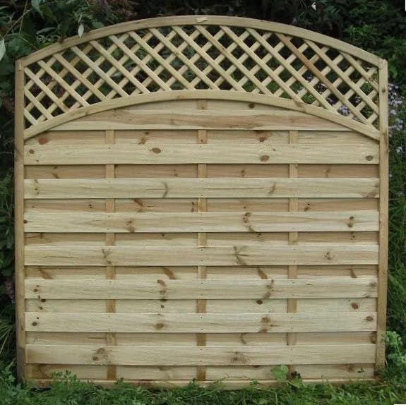 Premium Wooden Garden Fence Panel with Arched Trellis Top – Decorative Privacy Screen for Outdoor Landscaping & Fencing (180 cm Long x 180 cm Wide)