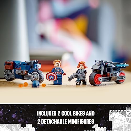 LEGO Set Super Heroes 76260 Motos de Black Widow e Captain America 130 peças