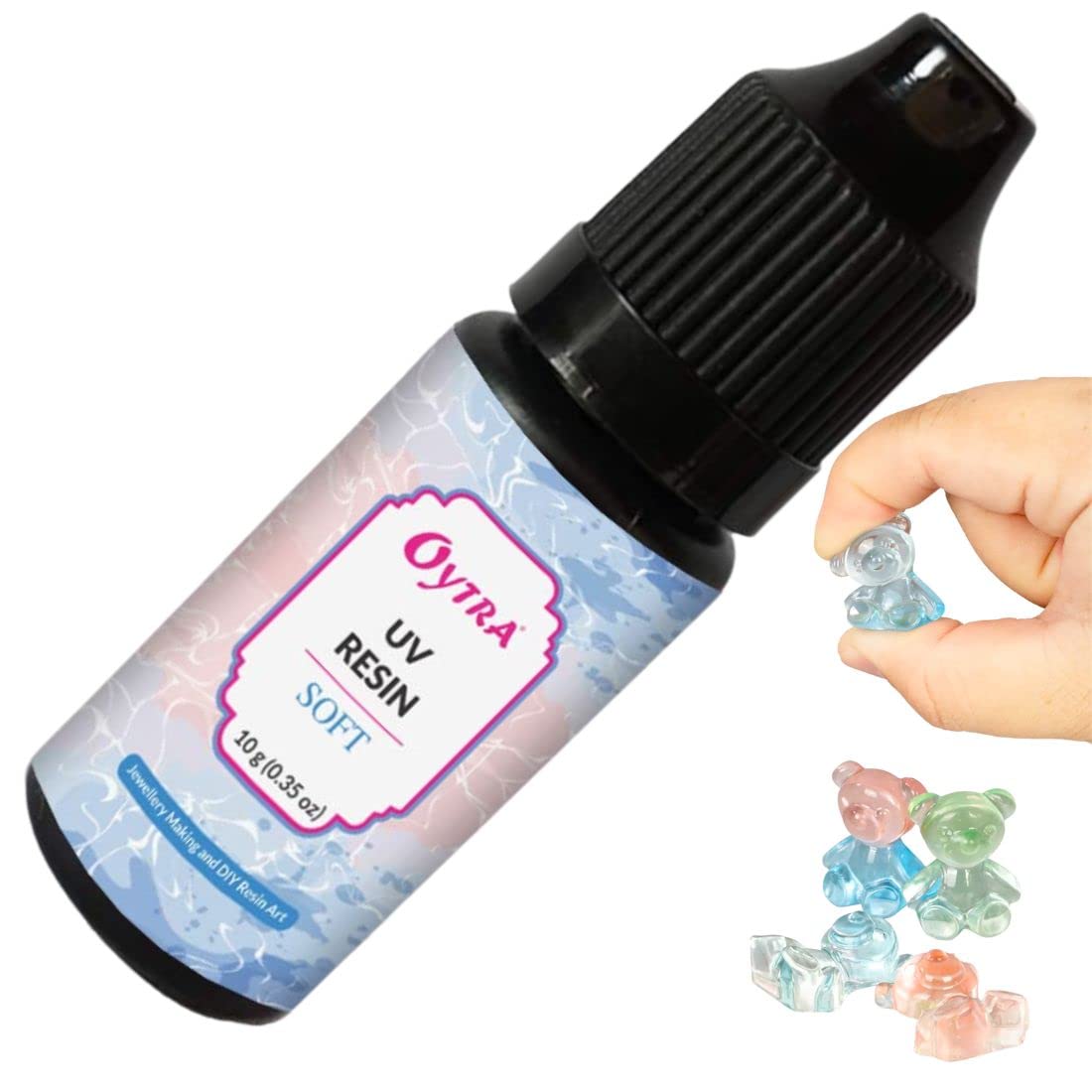 Oytra Soft UV Resin Clear Glossy Finish for Artists and Professionals Polymer Clay Gloss DIY Jewelry Craft Decoration Casting Coating (10 Grams)