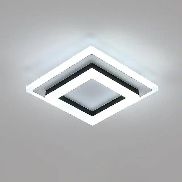 SENQIU LED Deckenlampe 24W Quadratisch - Moderne Küchenbeleuchtung Schwarz