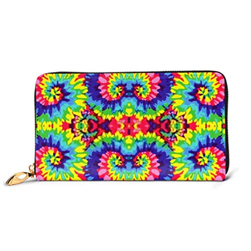 Preisvergleich Produktbild JHGFG Mode Handtasche Reißverschluss Brieftasche Tie Dye Bunte abstrakte Hintergrund Telefon Clutch Geldbörse Abendkupplung Blocking Leder Brieftasche Multi Card Organizer