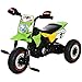 HOMCOM Moto Correpasillos Infantil para Niños de +18 Meses con Apariencia de Moto de Montaña con 3 Ruedas con Luces y Sonido Pedales Diseño Único 71x40x51 cm Verde