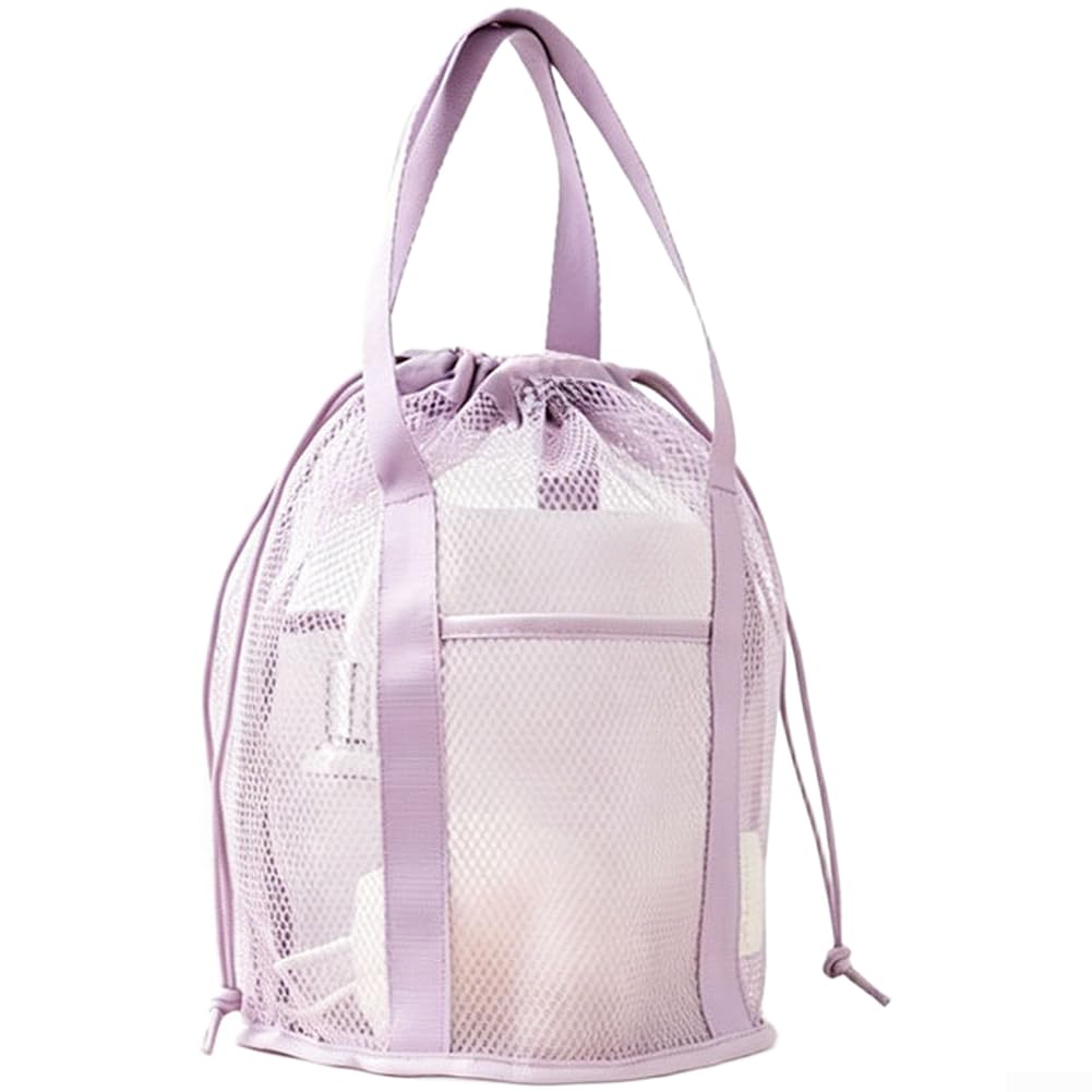 Bolsa de Ducha Plegable Malla 48x39cm Secado para rápido Bolsa(Lavender Purple A)