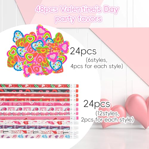 Set de Lápices de Colores para San Valentín 48 Piezas miniatura 2