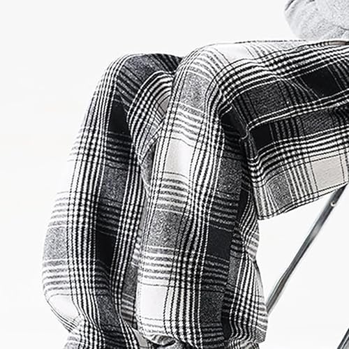 Xiaojmake Mens Cotton Flannel Pajama Pants Lounge Sleep Pant Straight Leg Plaid Check PJ Bottoms Sleepwear with Pockets4