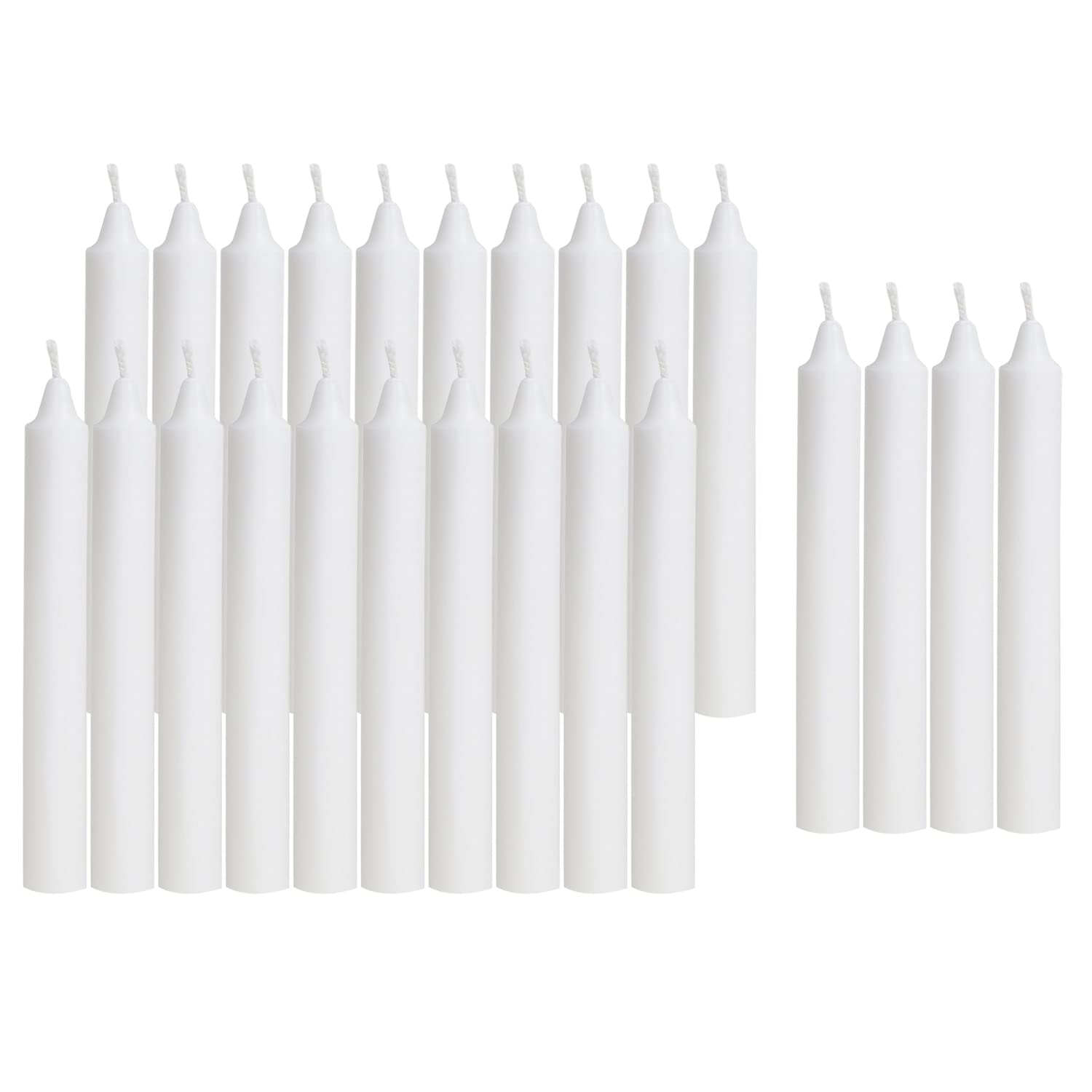 NORDICO Candlelights24 pcs White Candles for Christmas Tree - Angel Chime Decorations, Christmas Pyramids Carousel - 4 inch X 1/2 inch Diameter - 1.5 Hour Burn Time.,24Pcs