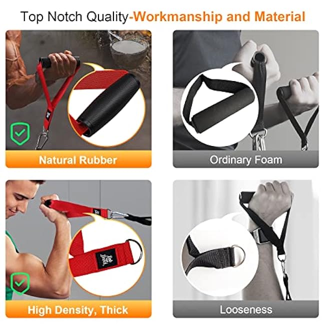 BOB AND BRAD Resistance Bands, Resistance Bands Set for Workout Stackable Up to 125-150 lbs, Exercise Bands with Door Anchor, Ankle Straps, Handles and Carry Case for Strength, Yoga, Gym for Men and Women