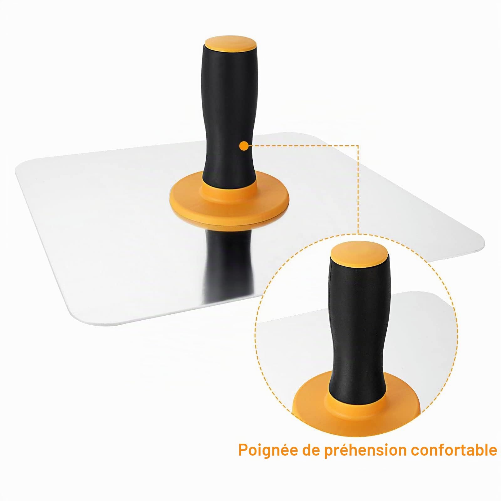 AKOLAFE Lot de 2 Platoir Enduit en Aluminium 300x300mm, Taloche Enduit Professionnelle avec Poignée Ergonomique, Plateau de Plâtrier Robuste pour Enduisage, Maçonnerie et Finition