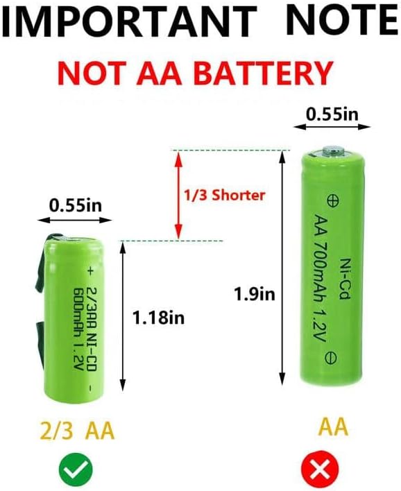 Miniatura 2 de AA Ni-Cd 1.2V 23AA 600mAh Batería Recargable - 12pcs Verde