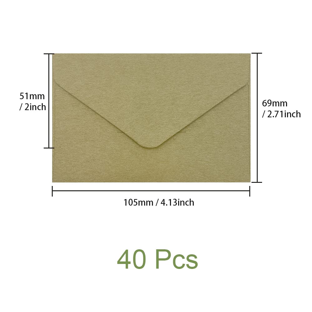 UMCHU Small Envelope, Mini Kraft Paper Envelopes, Classic Envelopes, for Greeting Cards Invitations (Grass Green, 10.5 x 7 cm) - Image 2