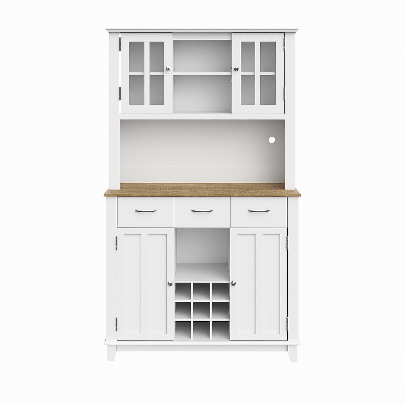 Armadio Da Cucina Alto Con LED E Ripiani Regolabili - Credenza Buffet Per Dispensa E Vini - Foto 2