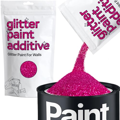 Dark Rose Pink Glitter Paint Additive 100g for Adding Sparkle to Paints & Varnish | Paint Walls Sparkly Add to Emulsion, Acrylic or Lacquer Indoor | Hemway