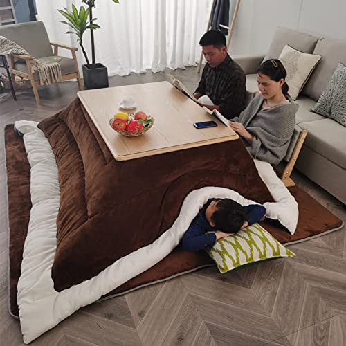 Kotatsu Mesa Calefactora de Centro Tatami de Invierno - Mesa Baja de Juego para Sala de Estar con Edredón, Alfombra y Calentador