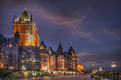 Chateau Frontenac National Historic Site Illuminated Quebec City Photo Photograph Cool Wall Art Print Poster 18x12