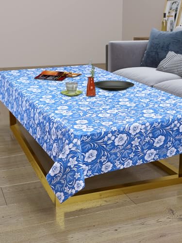 Image of Dakshya Industirs PVC Waterproof Table Cover 36x54 Inch Floral Printed Center Table Cover Washable Plastic Table Sheet Oilproof Dining Table Cover for Coffee Table Living Room Home (Modern Floral)