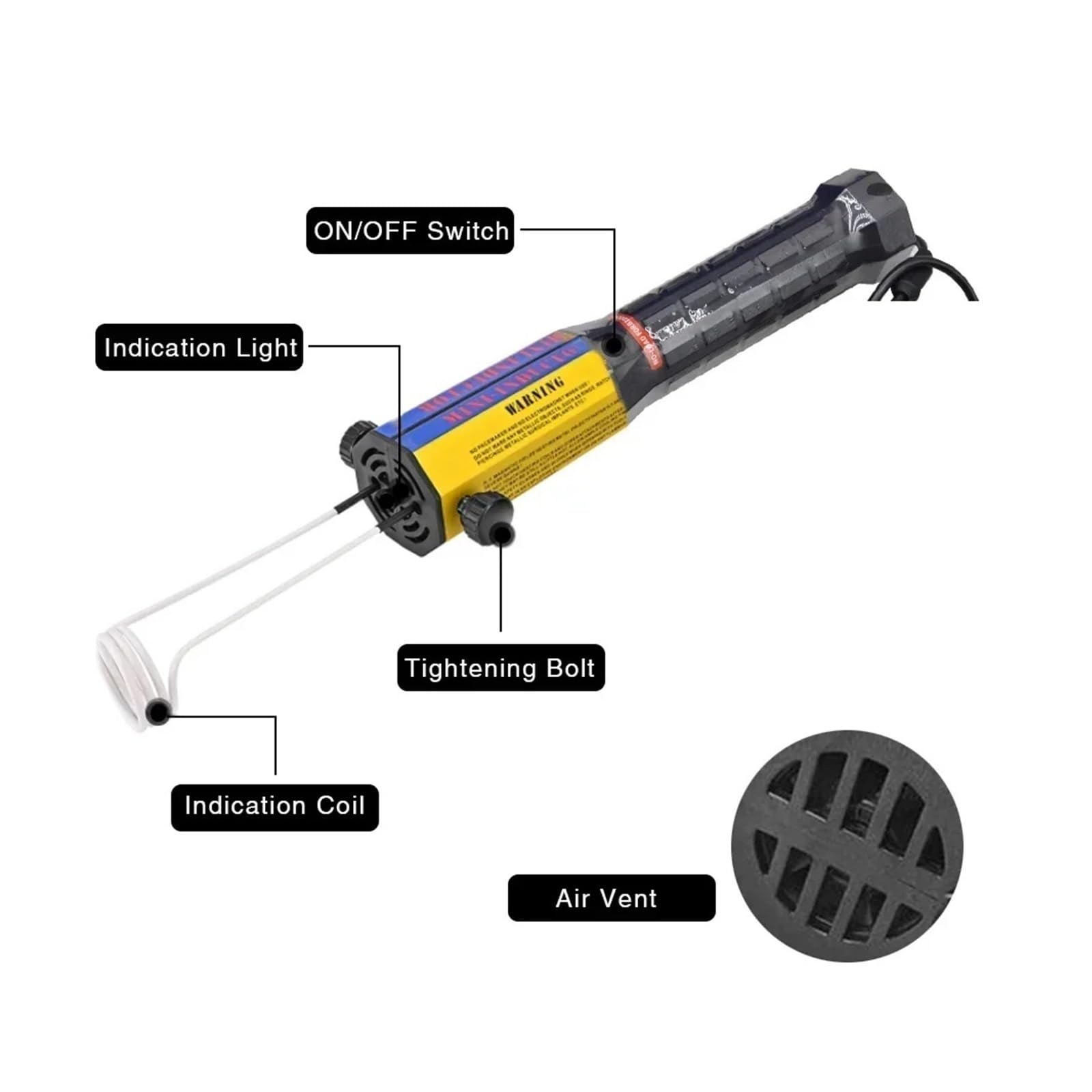Bezpłomieniowe narzędzie do indukcji ciepła 1000 W Zestaw nagrzewnicy indukcyjnej magnetycznej z 8 cewkami Ręczne narzędzie do usuwania zardzewiałych śrub(3 coils)