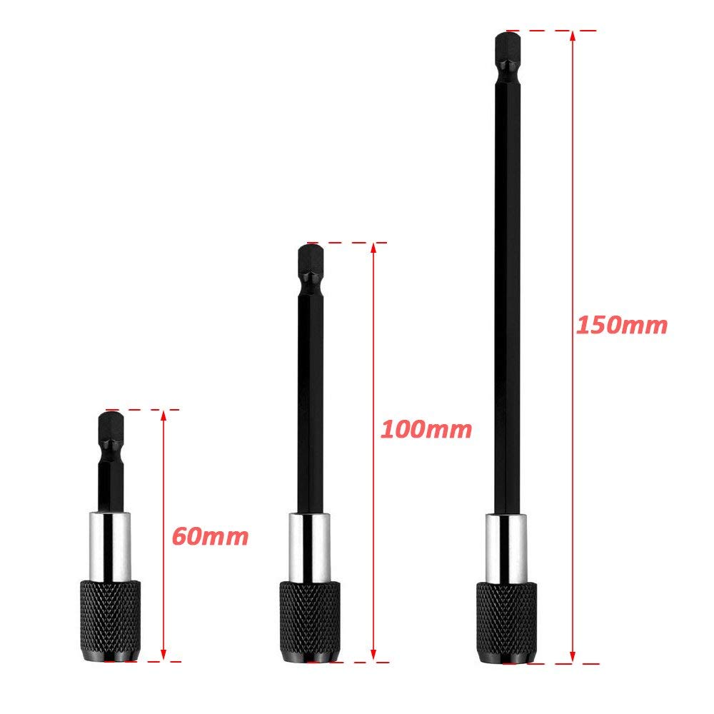 Broca De Portabrocas Sin Llave De 14 Pulgadas, Vástago Hexagonal Sin Llave Convertidor De Cambio Rapido Adaptador De Taladro De Extension En