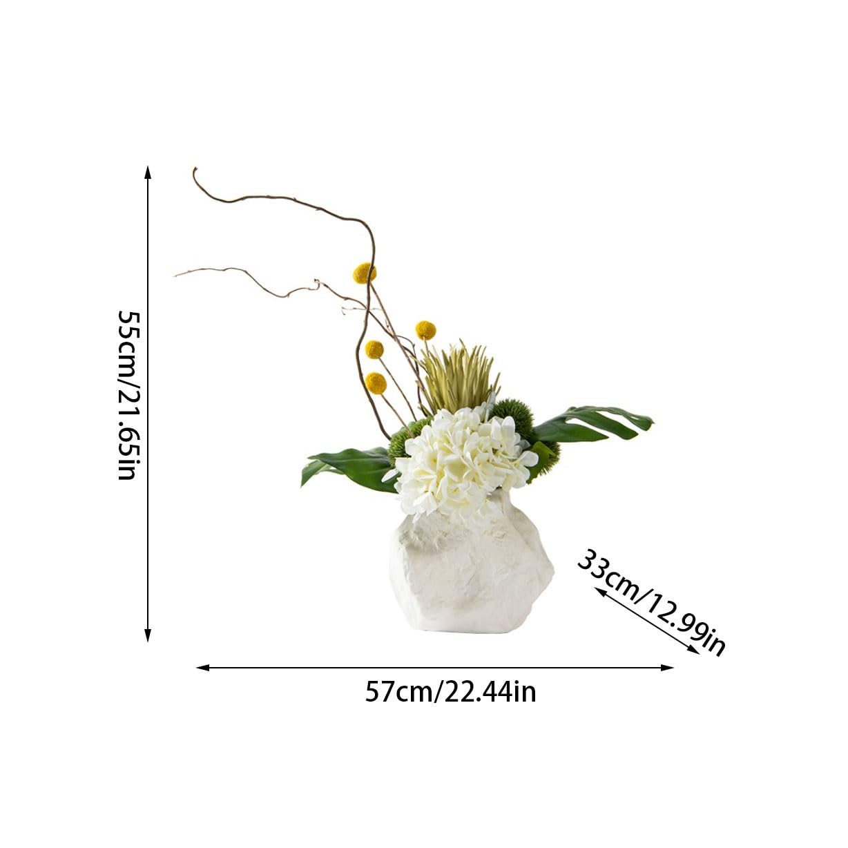 Fleurs Artificielles Ornements floraux modernes, fleurs artificielles, décoration avec Vase en céramique, adapté au bureau, salle de conférence, Table à manger Fleurs Artificielles Pour L'extérieur