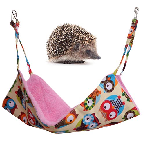 POPETPOP Quente Hamster Hammock Reversível de Pelúcia de Inverno Guiné Cama Suspensa Cama de Gato Co