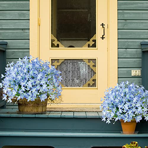 8 Bundles Artificial Daffodils Flowers Outdoor Artificial Flowers UV Resistant Fake Flowers Faux Flowers Shrubs for Indoor Outside Garden Porch Window Box Home Office Wedding Decor image 7