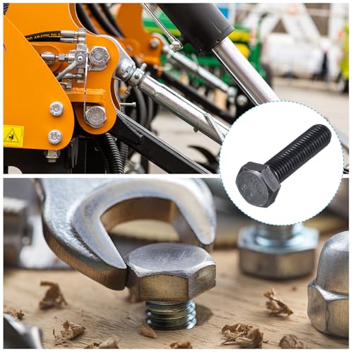 Image of METALLIXITY Hex Bolts (M10-1.5x40mm) 10Pcs, 8.8 Grade Carbon Steel Fully Threaded Black Oxide, Coarse Thread UNC Hex Head Screw Bolt - for Furniture Repair