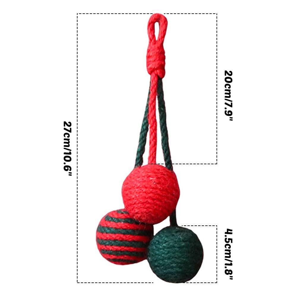 MiOYOOW Cat Balls, Handmade Sisal Hanging Cat Toy, Scratch-Resistant - Image 2