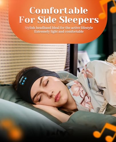 Image of Perytong Sleep Headphones Bluetooth 5.4 Headband, Sleep Headband Headphones for Side Sleepers, Built-in HD Stereo Speakers & Long-Lasting Time Battery, Sports Headband Music Earphones for Nap