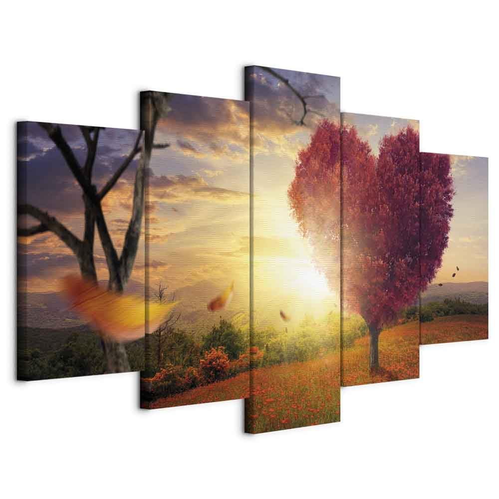 Tableau Toile XXL Arbre De Vie 200x100 Cm – Nature Forêt Feuilles Colorées, Déco Murale Salon Chambre