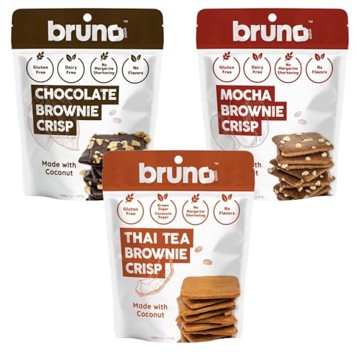 bruno snack ブルーノ スナック クリスピーブラウニー 3種セット (チョコレート・モカ・タイティー 60g×各1個) 無添加 グルテンフリー