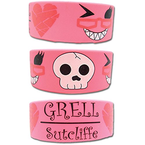 Black Butler Grell Sutcliff Pink PVC Wristband