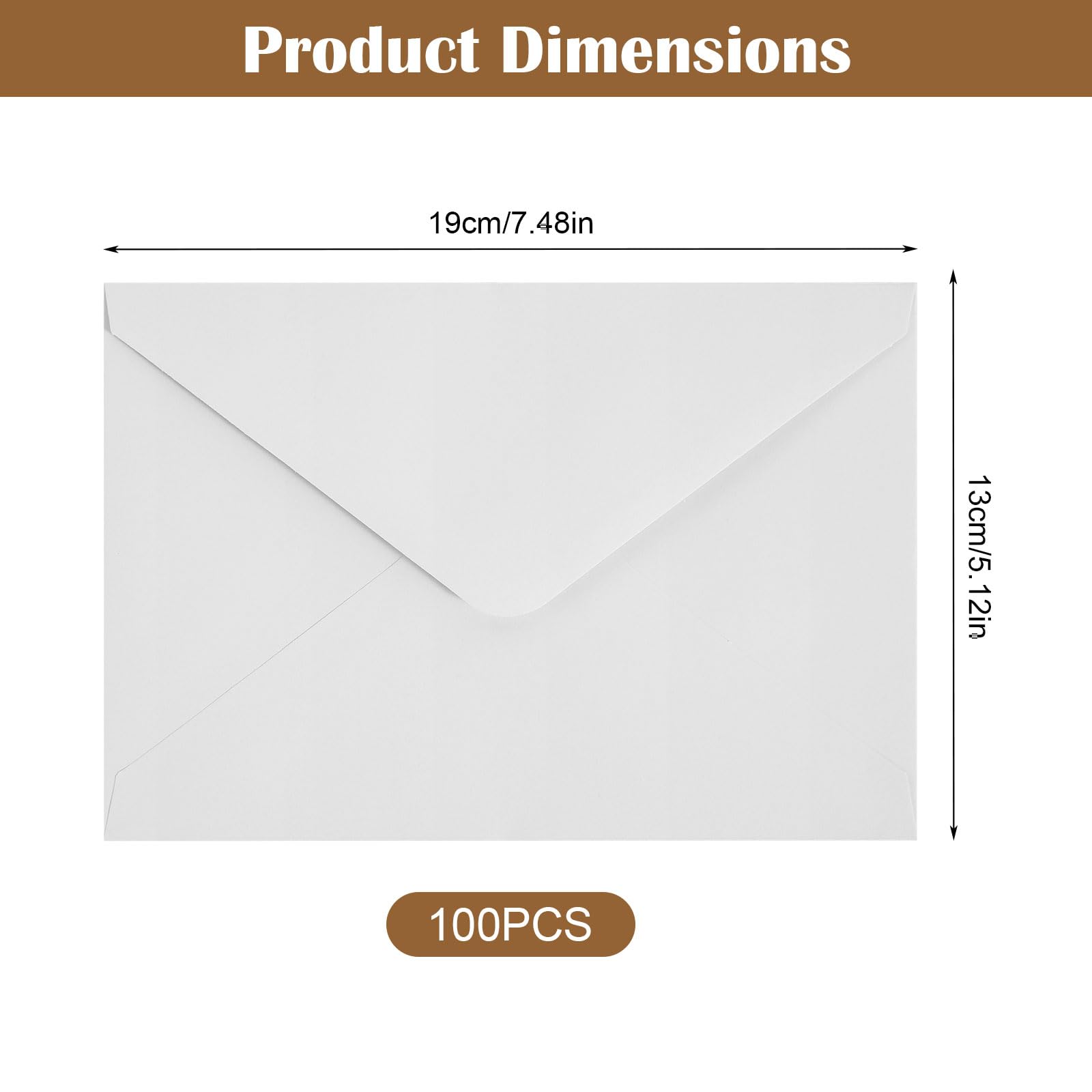 Enveloppes en papier kraft 13 x 19 cm Blanches Lot de 100 pour cadeaux invitations