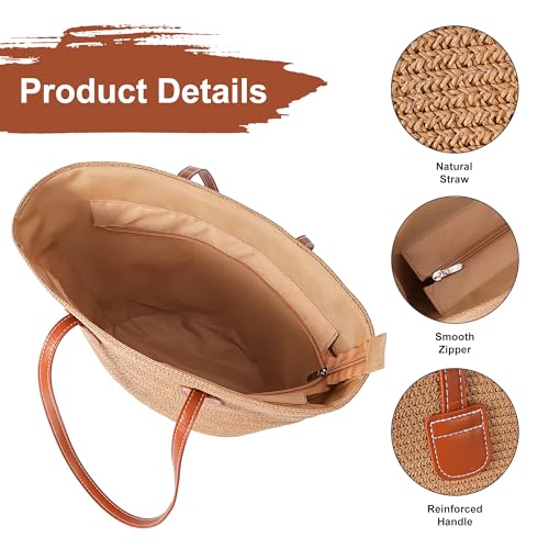 Bolso de playa tejido de verano para mujer miniatura 5