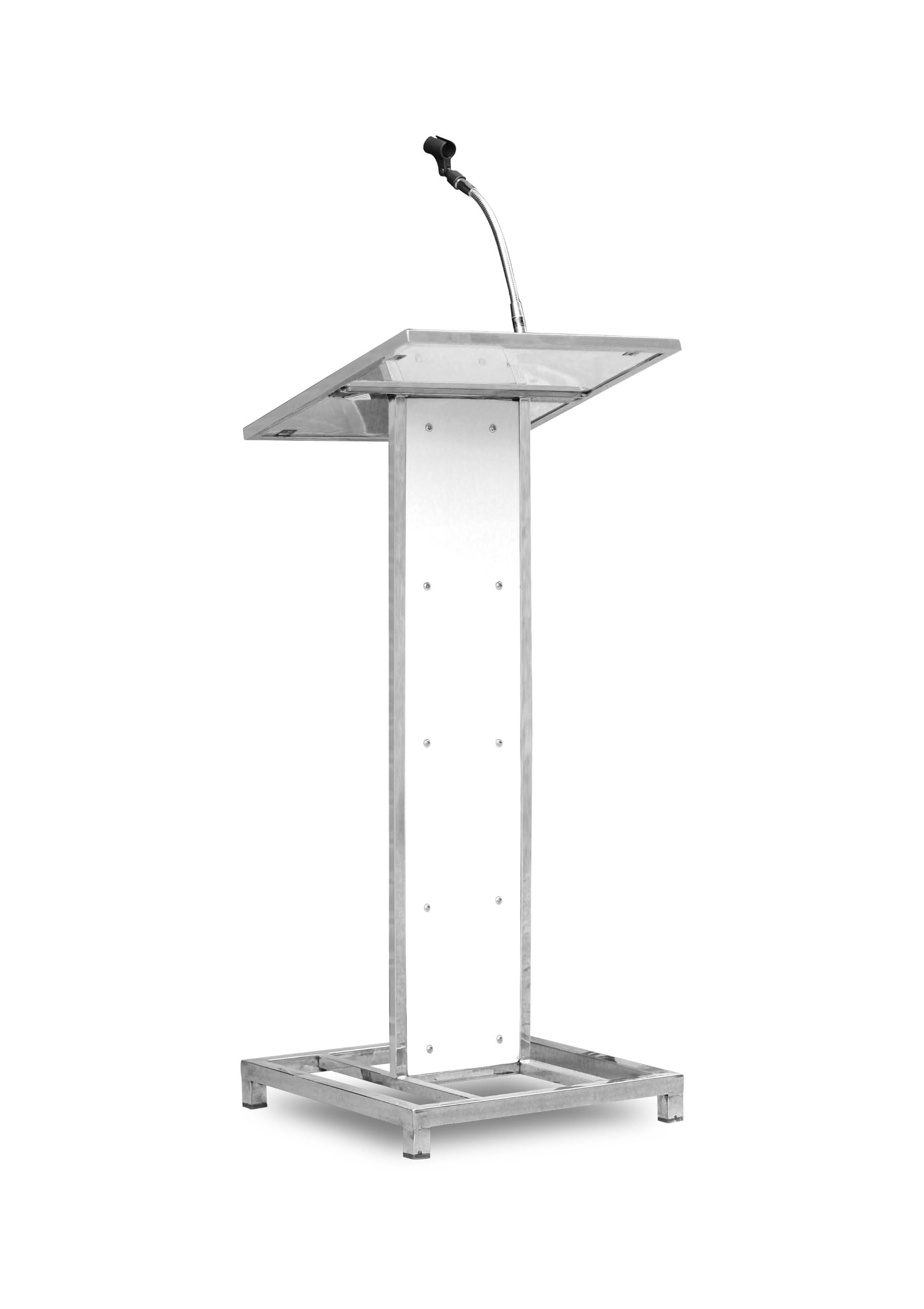 Malabar Trading Company Heavy Duty Podium Lectern Speech Table for Auditorium, Events, Office, Church, School & Colleges | Heavy Duty Made Stainless Steel - White